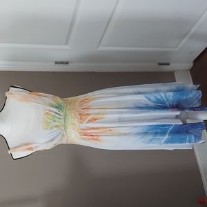 Light and flowy multiple colored summer goddess dress xxl but fits like an xl